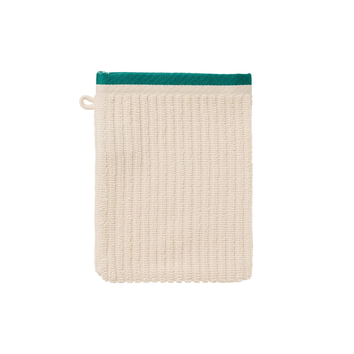 Gant de toilette coton bio BUNDI creme, CARRE BLANC