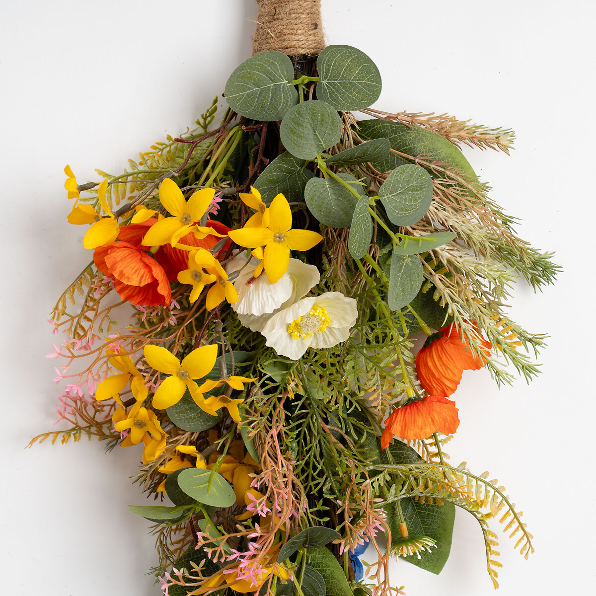 55cm Rustic Forsythia & Poppy Swag yellow, SO'HOME