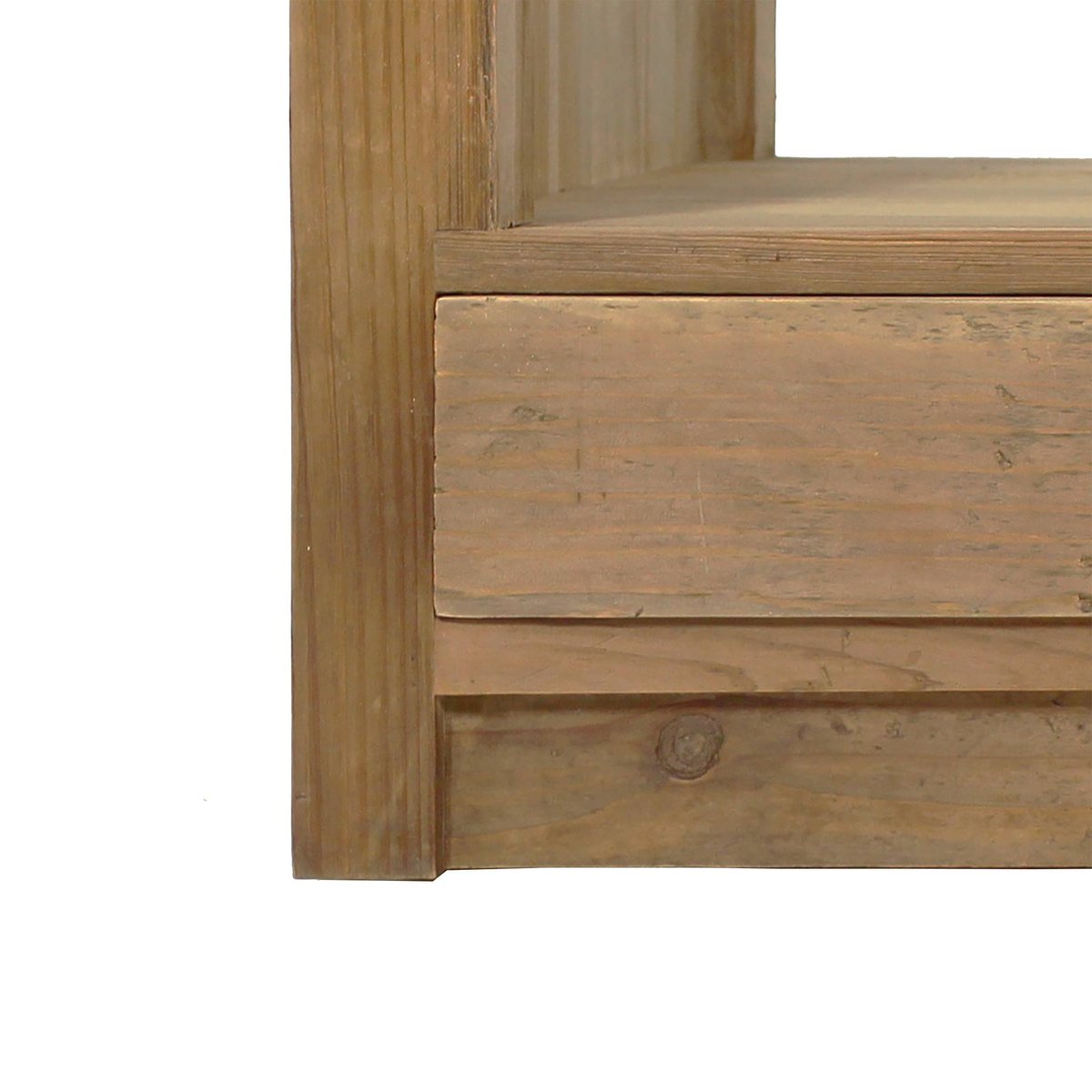 Meuble bas de cuisine en bois recyclé et pierre bleue CHAMPÊTRE bois clair, MADE IN MEUBLES