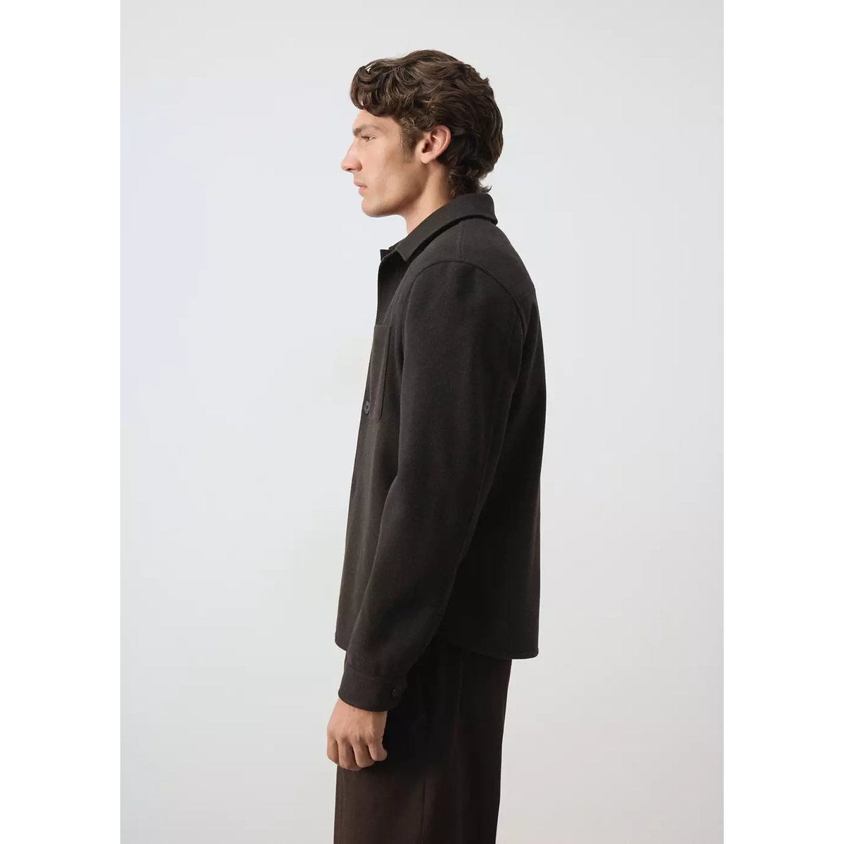 Surchemise flanelle regular-fit café, MANGO MAN