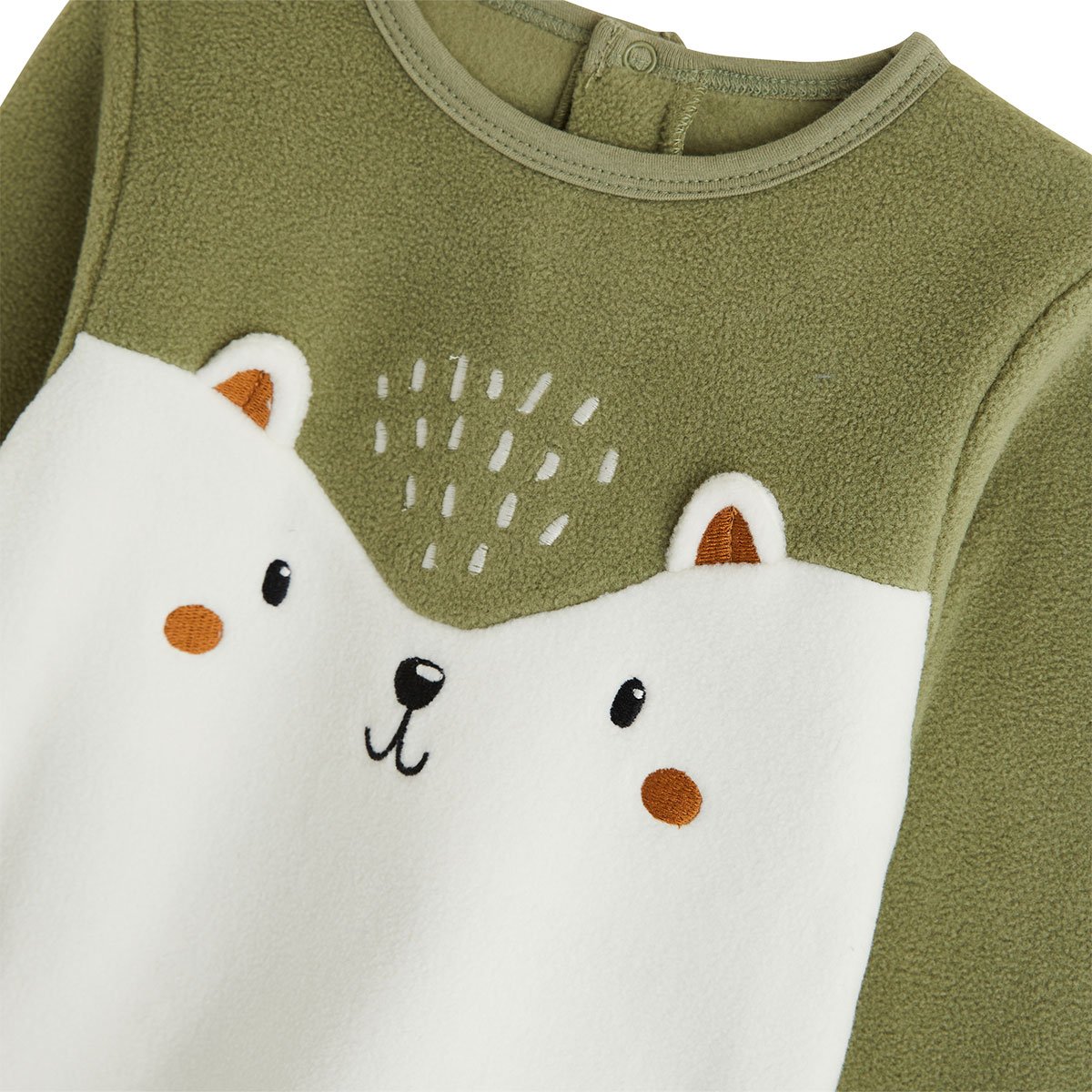 Pyjama enfant 2 pièces en polaire Ginkgo vert, PETIT BEGUIN