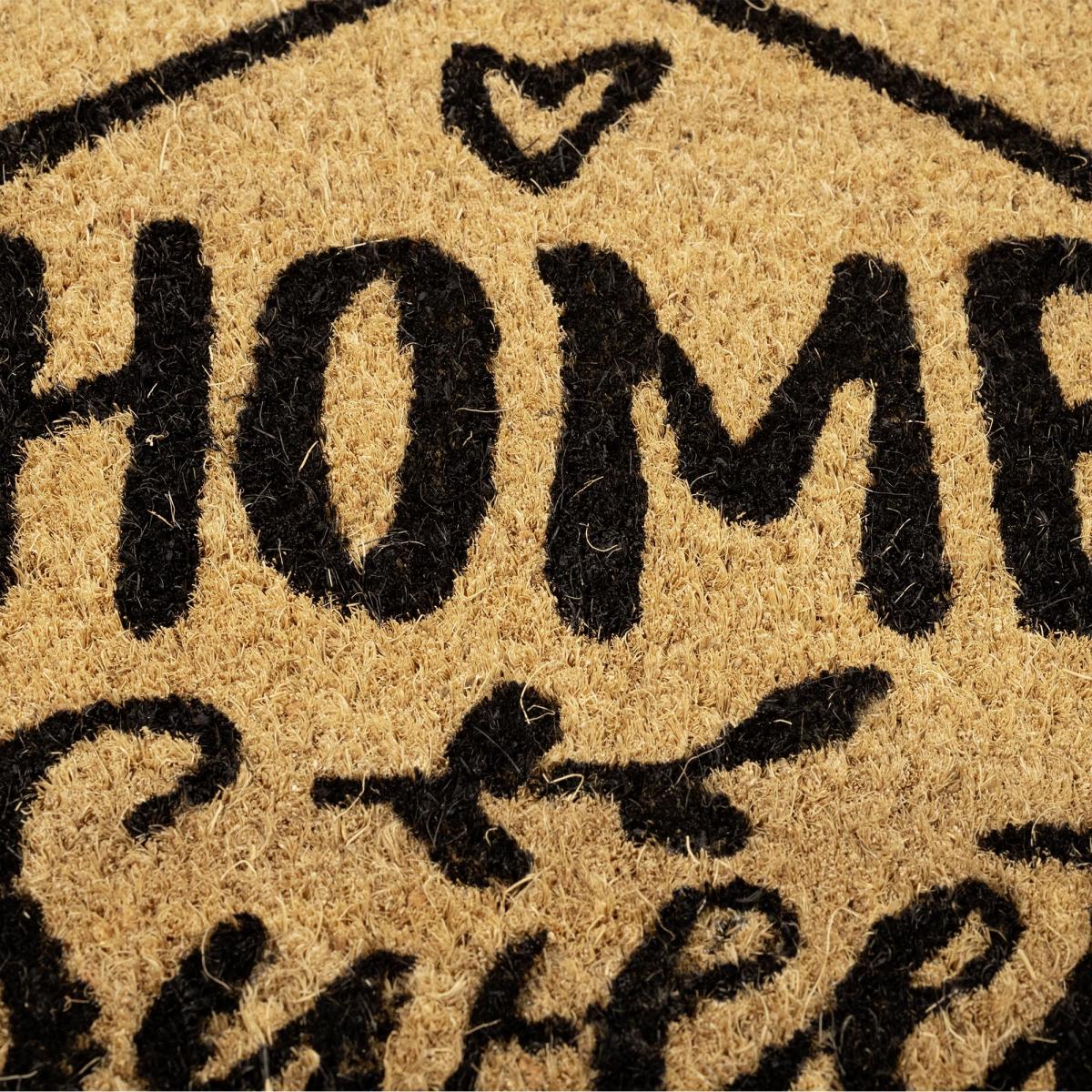 Paillasson motif texte en relief, chaleureux, HOME SWEET HOME 3 orange, UN AMOUR DE TAPIS