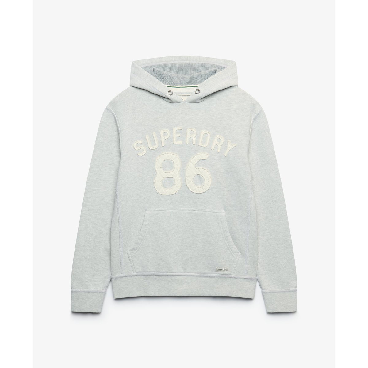 Sweat à capuche Heritage Applique Coupe Décontractée gris hamptons chiné, SUPERDRY