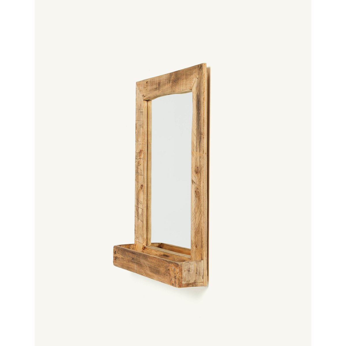 Miroir en bois récupéré avec étagère intégrée récupéré, AUTRE TON