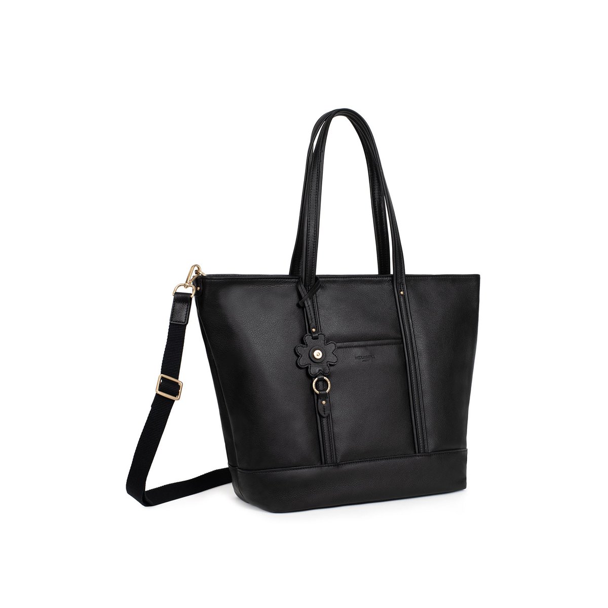 Sac cabas porté épaule HÉRA noir, HEXAGONA