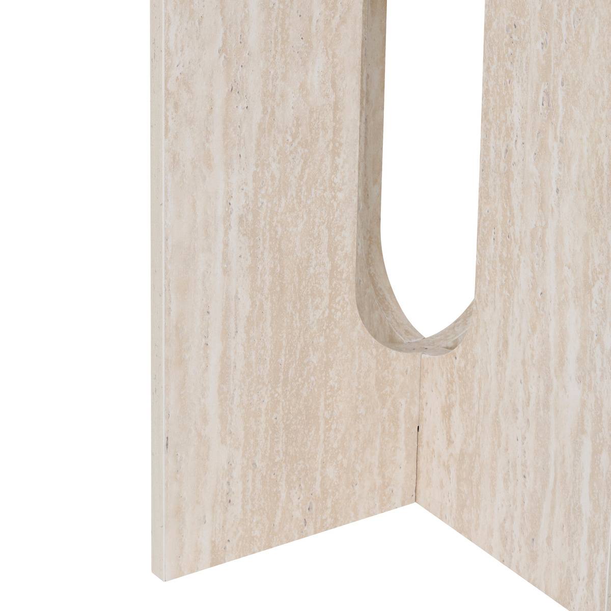 Table d’appoint ronde pieds croisés en bois ANAYA beige, ATMOSPHERA