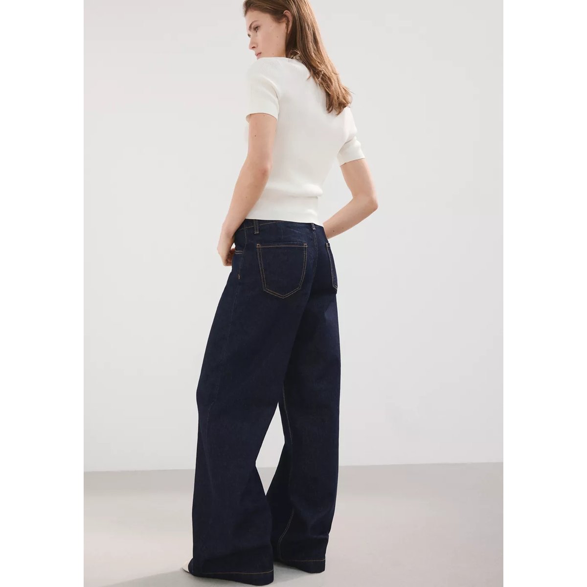 Jean large taille normale bleu, MANGO