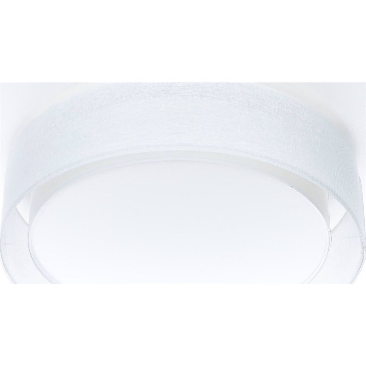 Plafonnier rond en tissu double couche Puro blanc tissu semi-transparent, BPS KONCEPT
