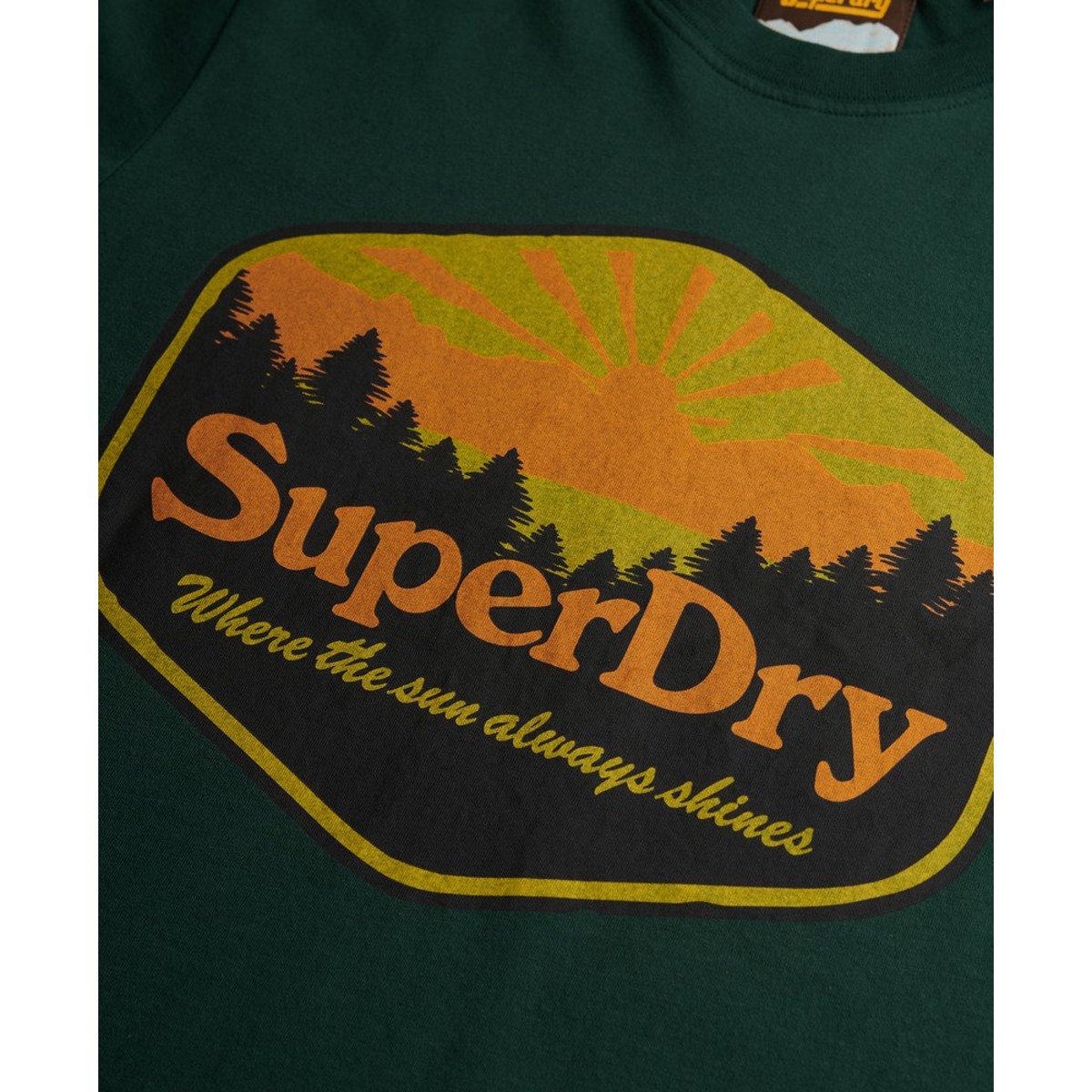 T-shirt Sun Tab vert émail, SUPERDRY