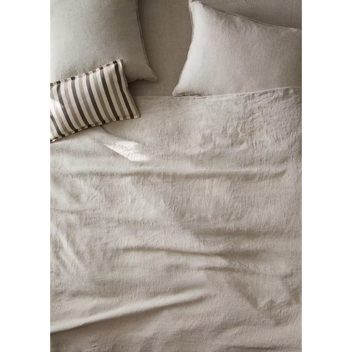 Housse de couette lin lavé lit 150/160 cm sable, MANGO HOME