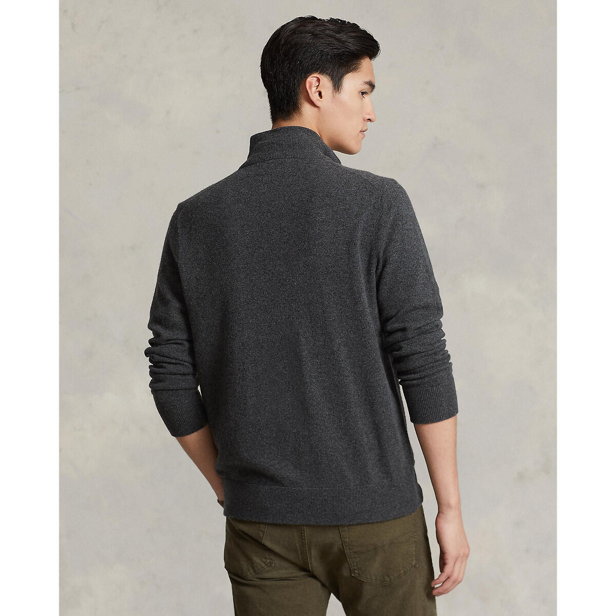 Wollen vest met rits donkergrijs, POLO RALPH LAUREN