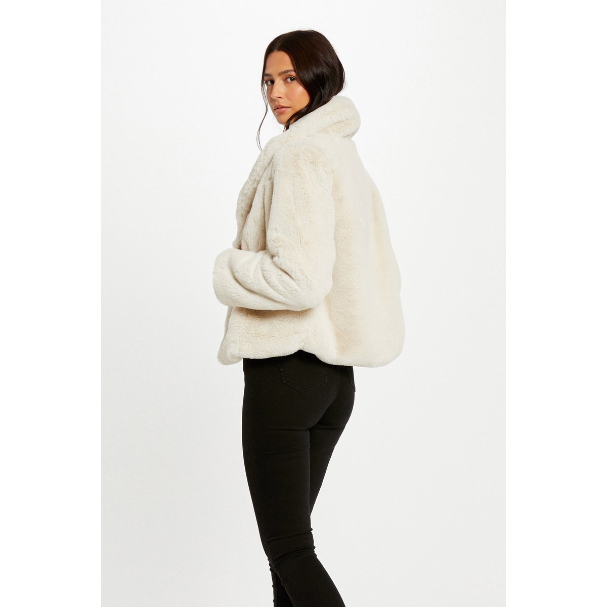 Manteau imitation fourrure ivoire, MORGAN