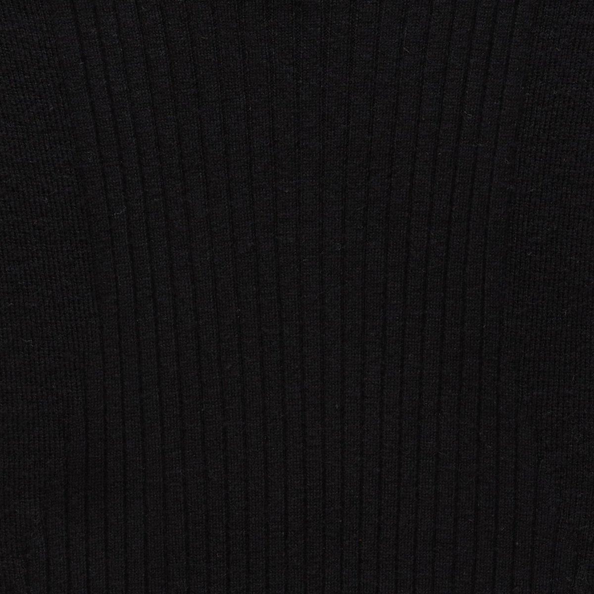 Pull sans manches à côtes uni en coton et cachemire mélangés noir, MONOPRIX