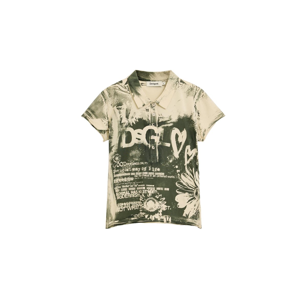 Polo imprimé gris, DESIGUAL