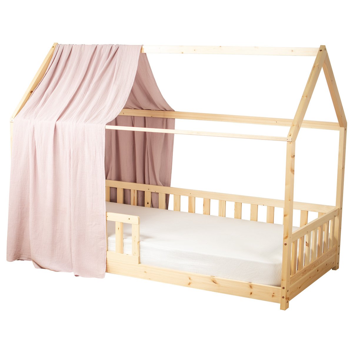 Ciel de Lit cabane en gaze de coton JEANNE rose, SEVIRA KIDS