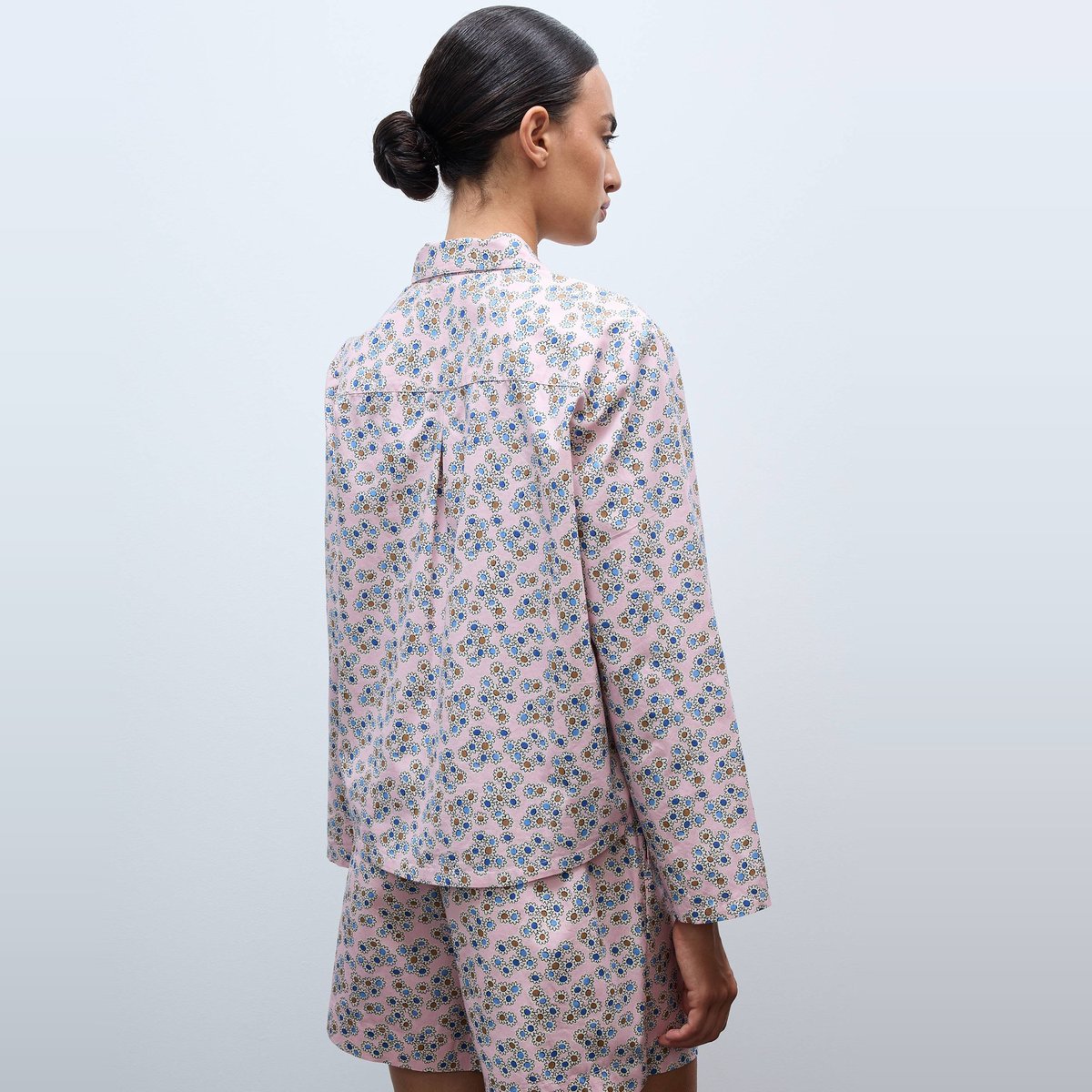 Chemise de pyjama imprimée en coton BIO GOTS bouquet, MONOPRIX