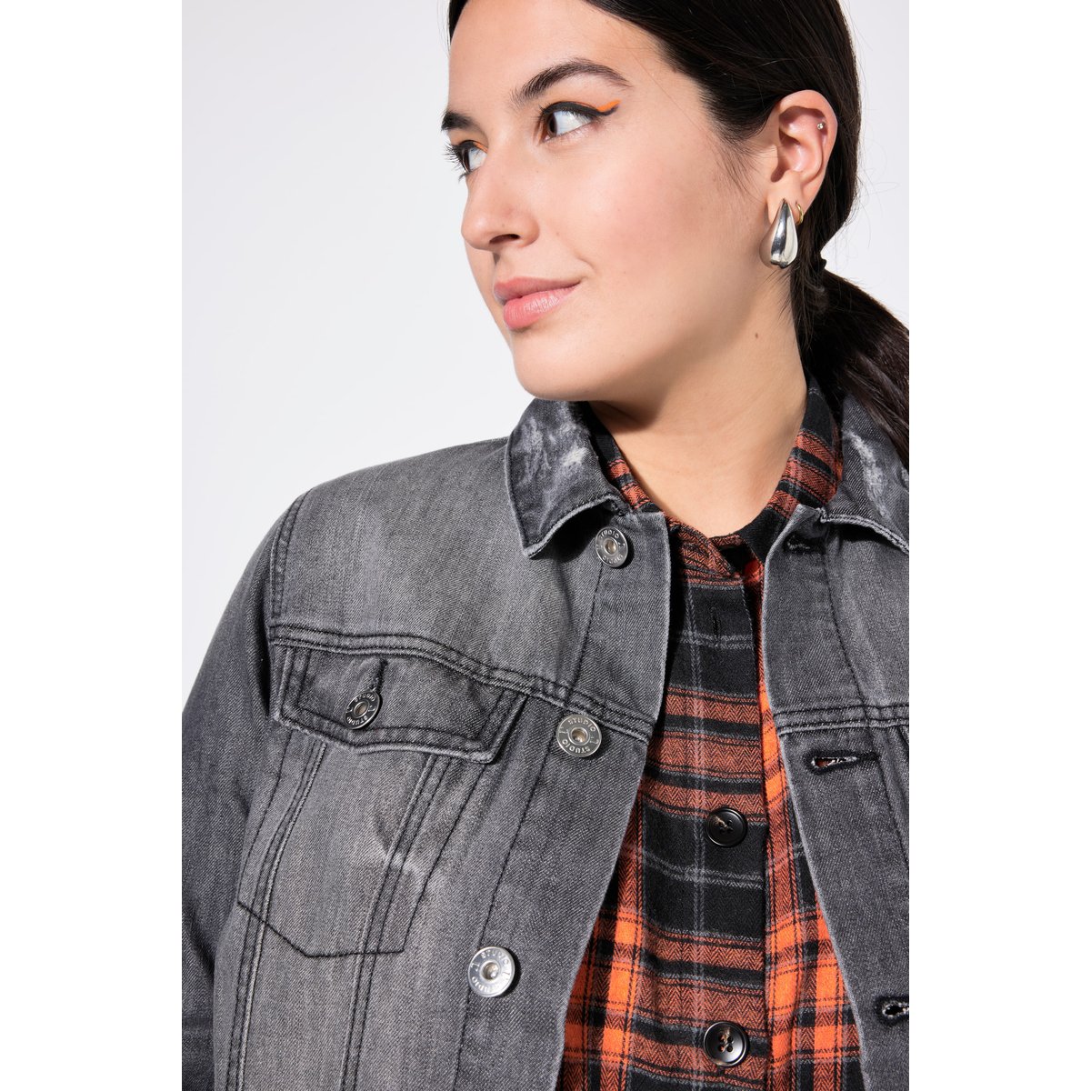 Veste en jean, coupe Regular Fit noir, STUDIO UNTOLD