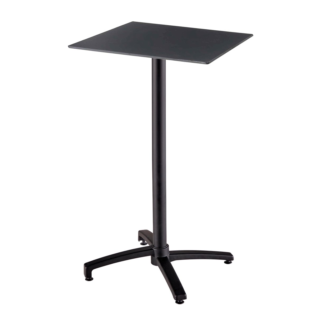 Table haute en HPL inclinable et 2 chaises hautes en métal, OPERA gris anthracite, OVIALA