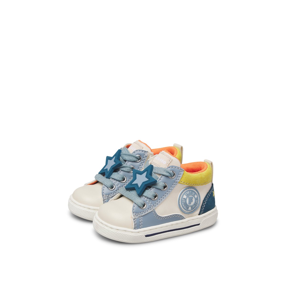 Sneakers en écopelle et tissu SHIN ZIP. blanc-bleu clair-, FALCOTTO
