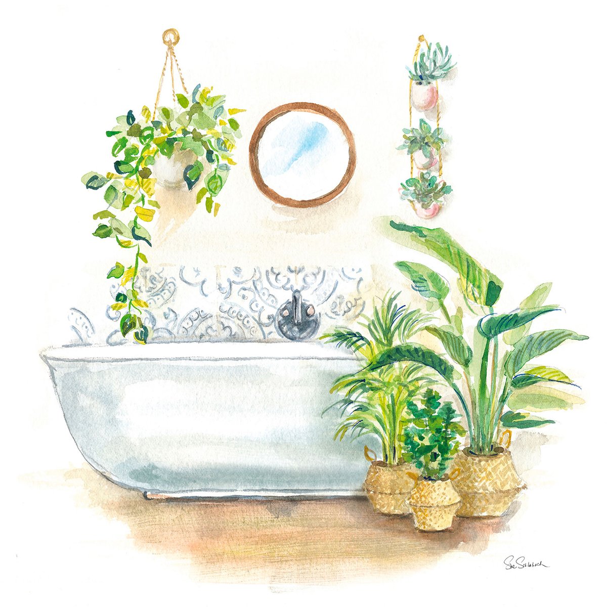 Tableau déco baignoire tropicale tableau alu dibond, HEXOA