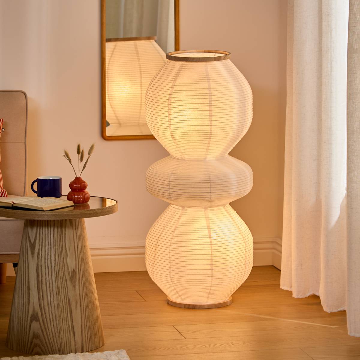 Lampadaire cylindrique en acier NIKA blanc, ATMOSPHERA