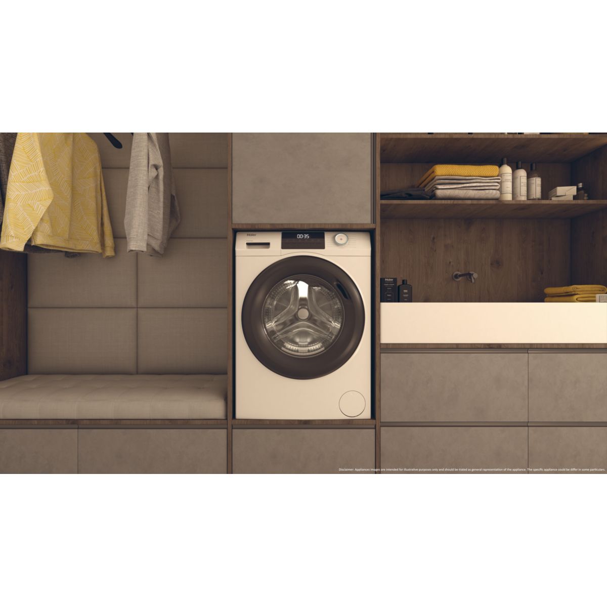 Lave linge hublot HW100-BP14929A-S blanc, HAIER