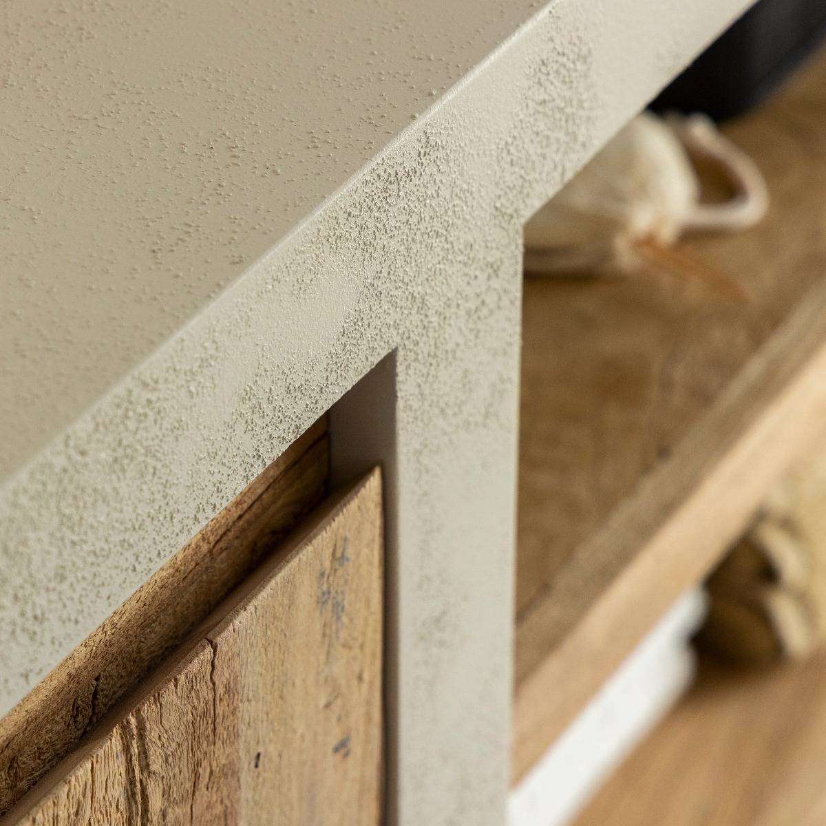 Meuble sous vasque en bois effet béton DALVA bois clair, MADE IN MEUBLES
