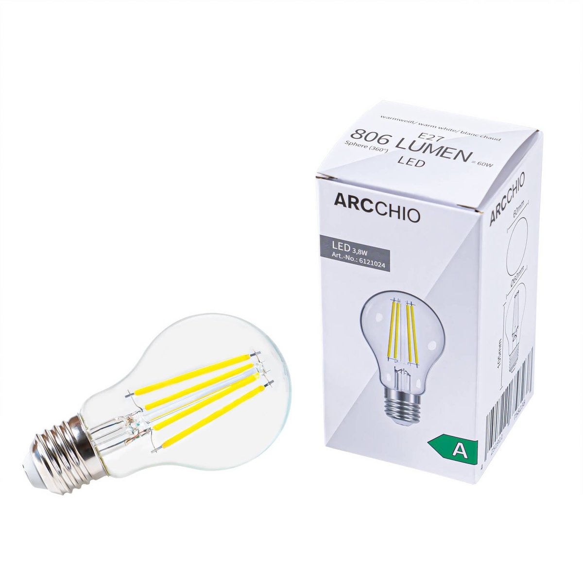Ampoule E27 en verreLED, LED-Lampe E27 couleur unique, ARCCHIO