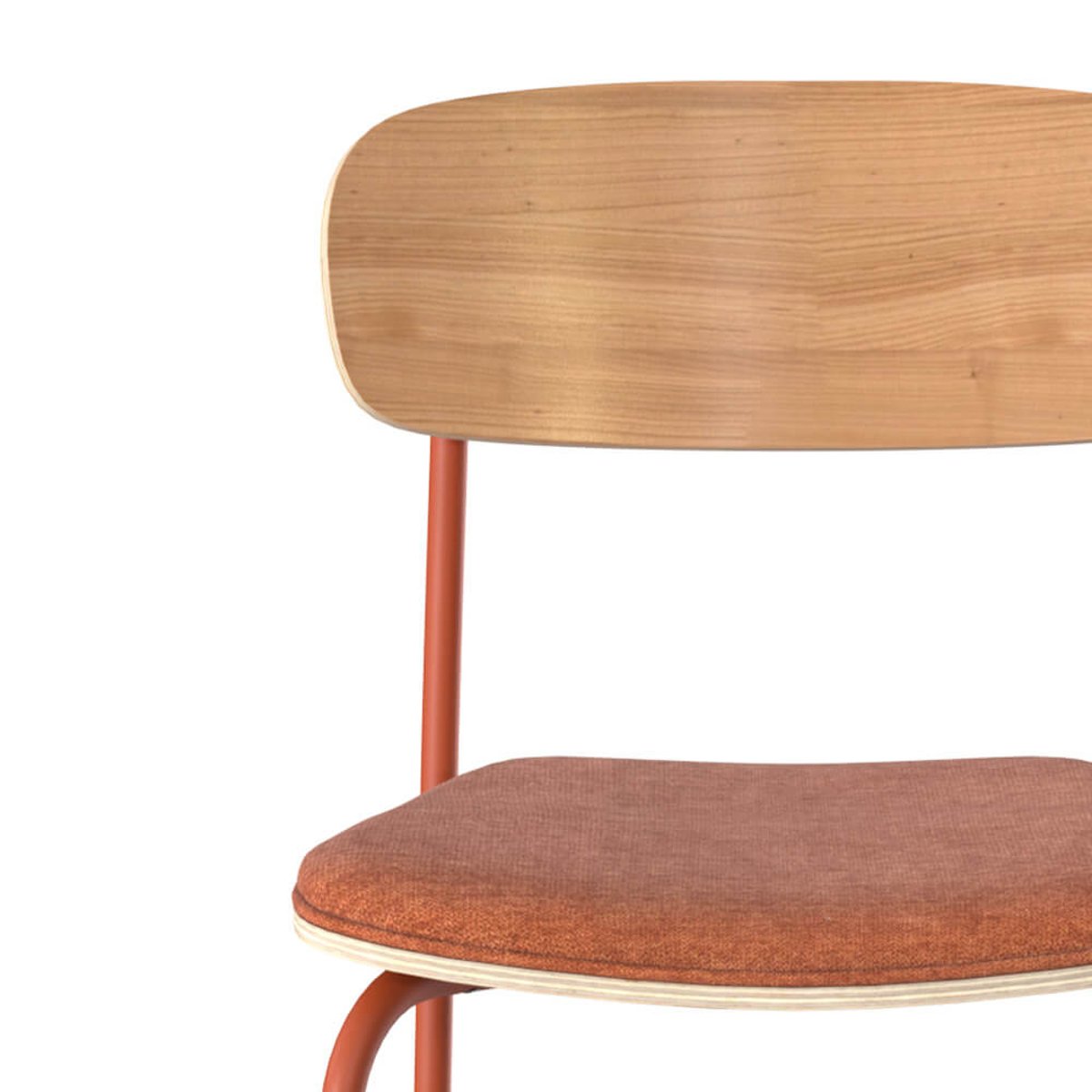 Lot de 2 chaises pour îlot central en tissu 65 cm - ALBA terracotta, MAISON PAVANE