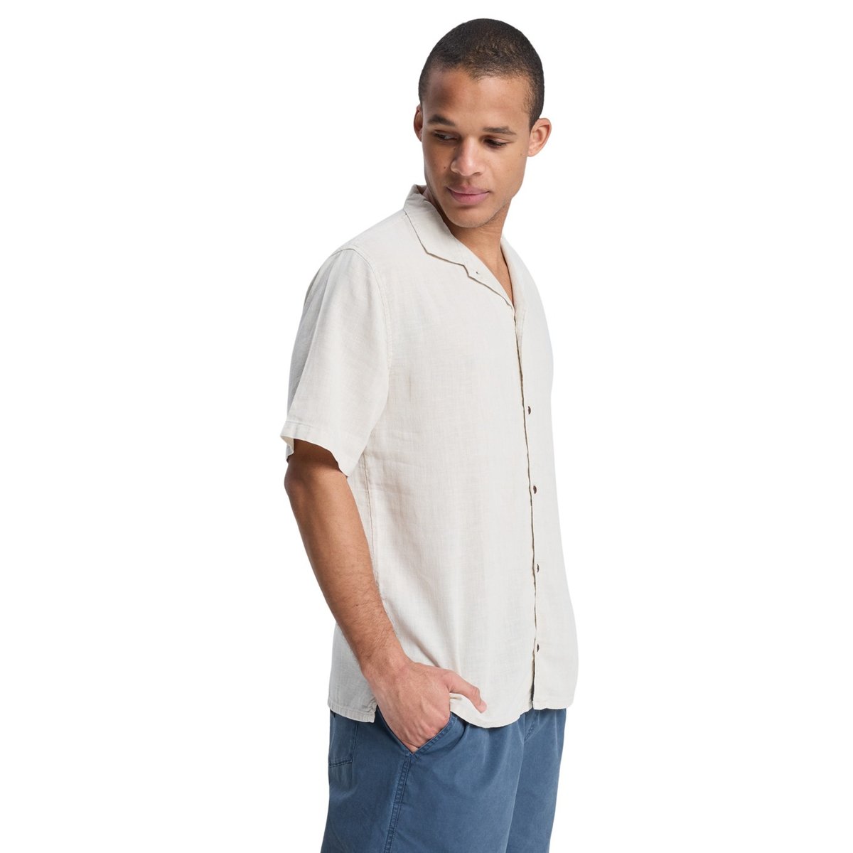 Chemise à manches courtes SUNRISE blanc bone, QUIKSILVER