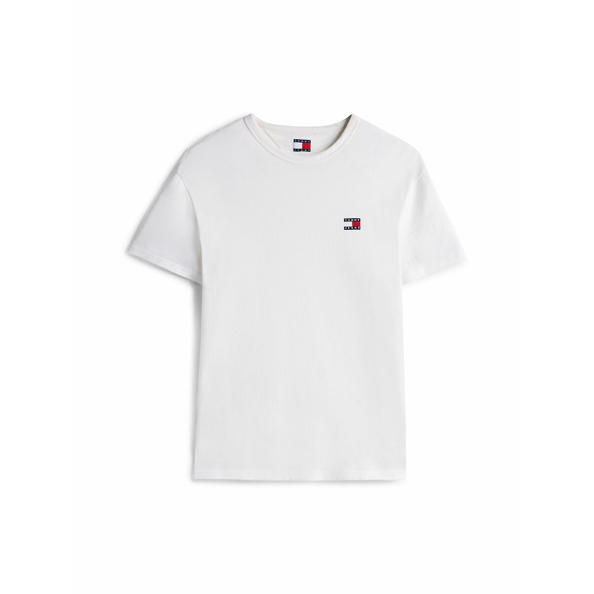 T-shirt girocollo con logo ecru , TOMMY JEANS