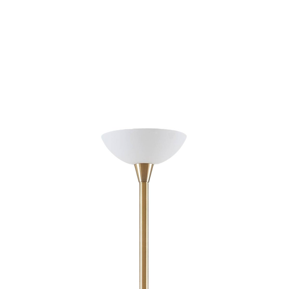 Lampadaire en métal moderne, Ignacia laiton mat, blanc, LINDBY