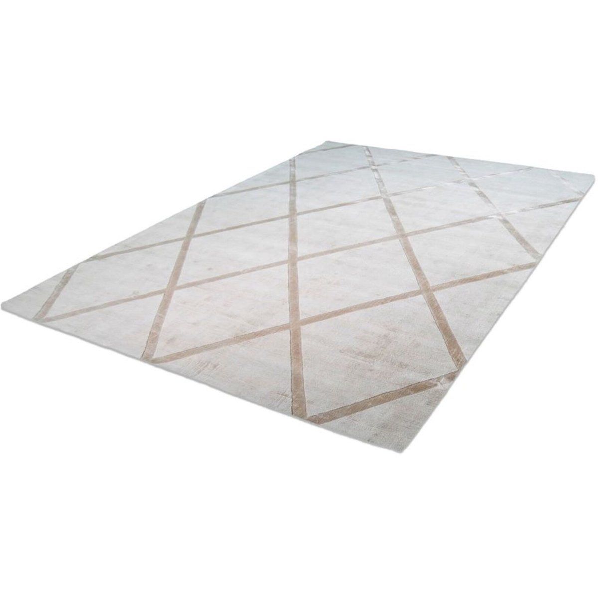 Tapis en viscose fait main, IVORY blanc, marron, ARTE ESPINA
