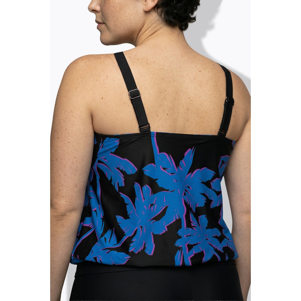 Tankini avec short, motif palmiers noir, ULLA POPKEN