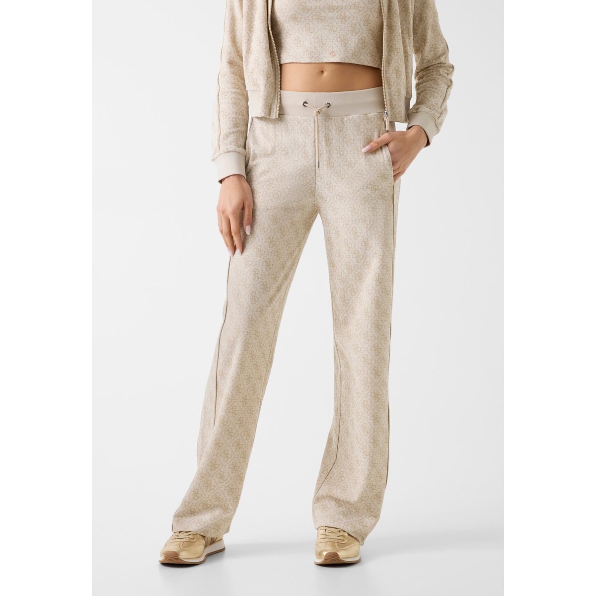 Pantalon De Survêtement Avec Logo 4G beige multi, GUESS