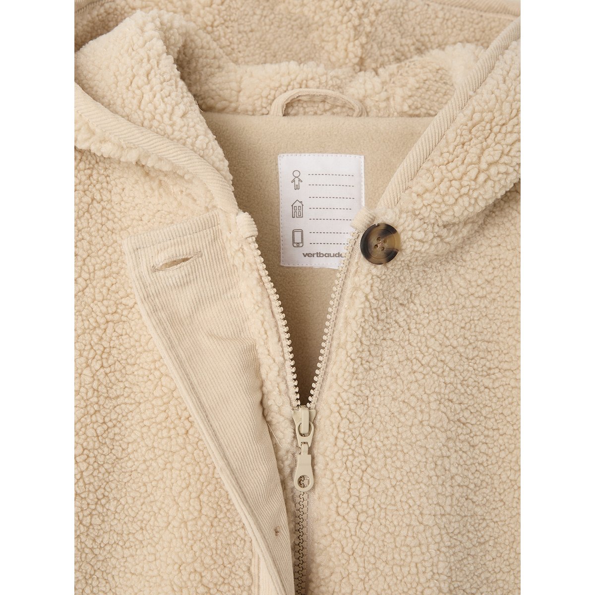 Manteau à capuche écru, VERTBAUDET