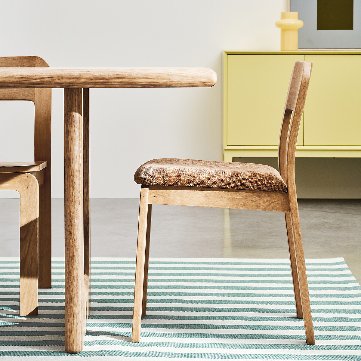 Set van 2 massief eiken gestoffeerde stoelen Talet eik/brons, LA REDOUTE INTERIEURS
