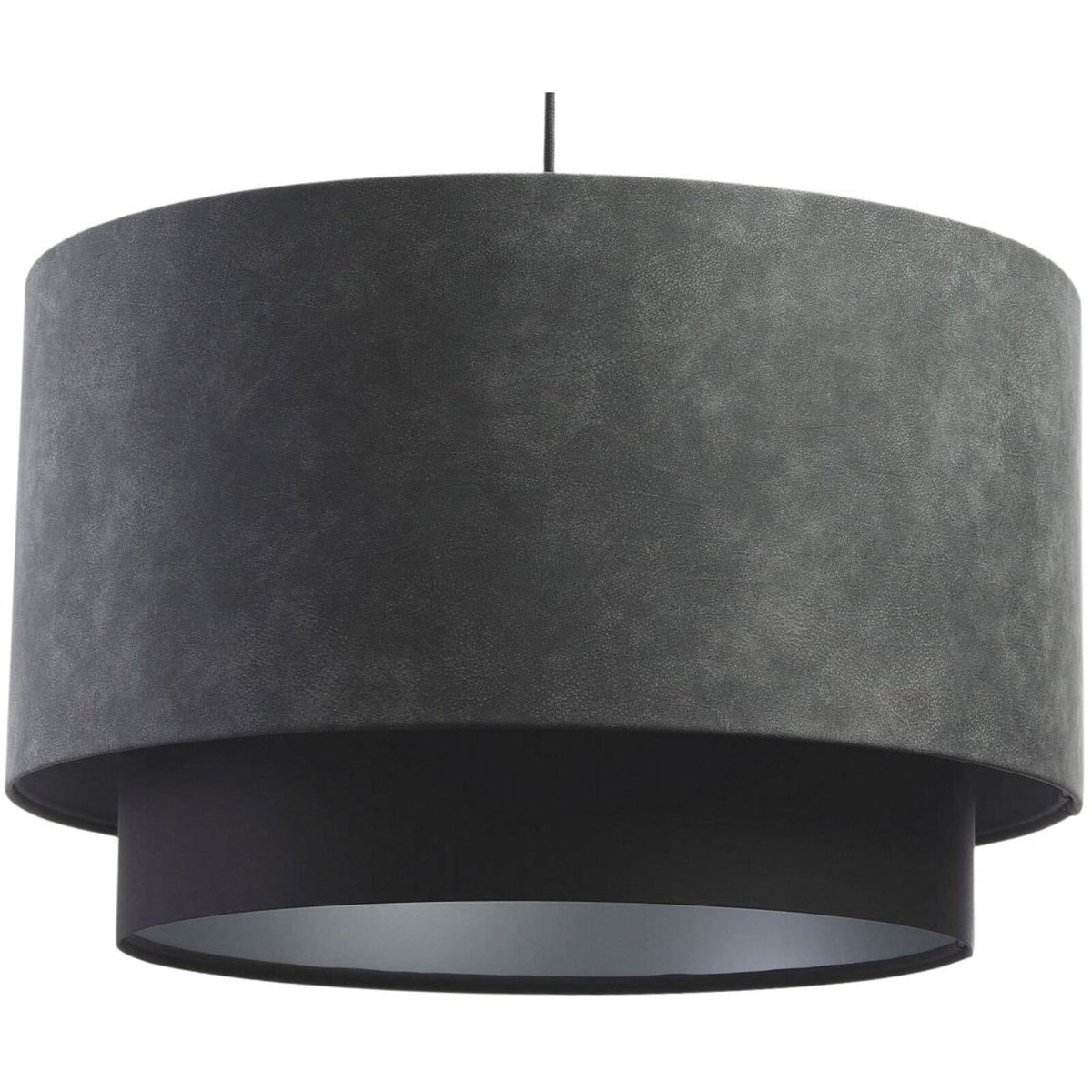 Suspension en tissu DUO ÉLÉGANT tissu daim gris et tissu satiné noir intérieur satin argenté, BPS KONCEPT