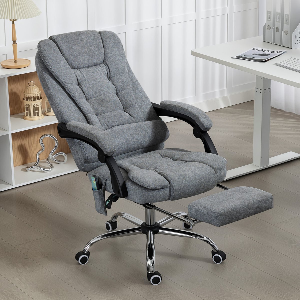 Fauteuil de bureau avec fonction massage gris foncé, HOMCOM