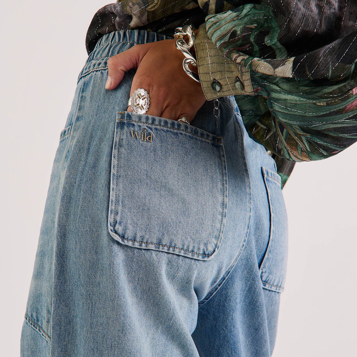 Pantalon en jean élastiqué à la taille LILIBET bleu, WILD