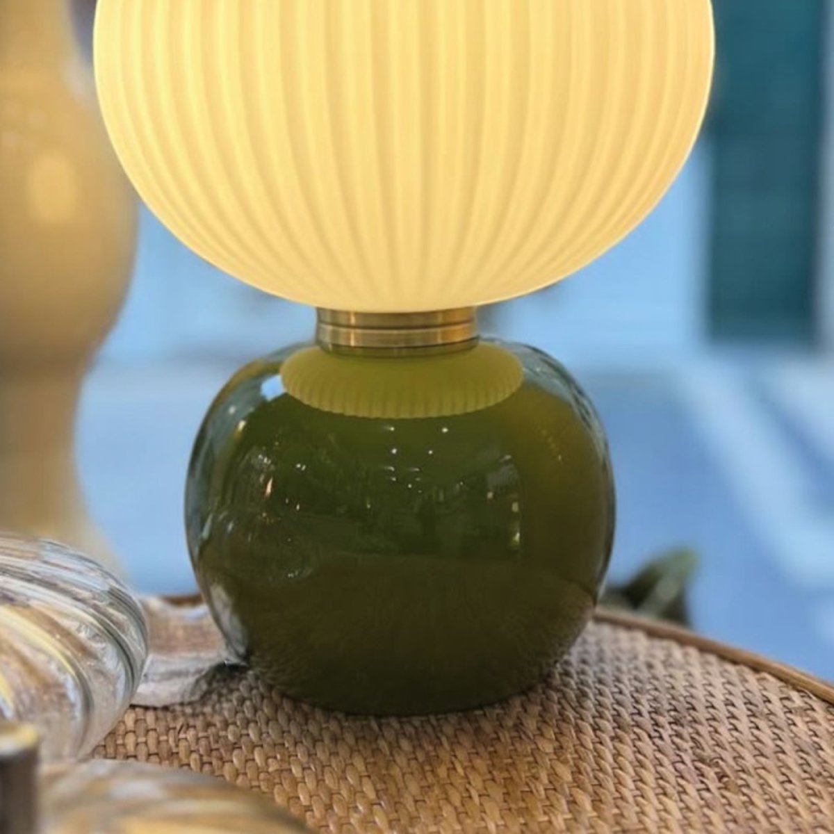 Lampe de chevet en verre Adonis vert vert, MILLUMINE