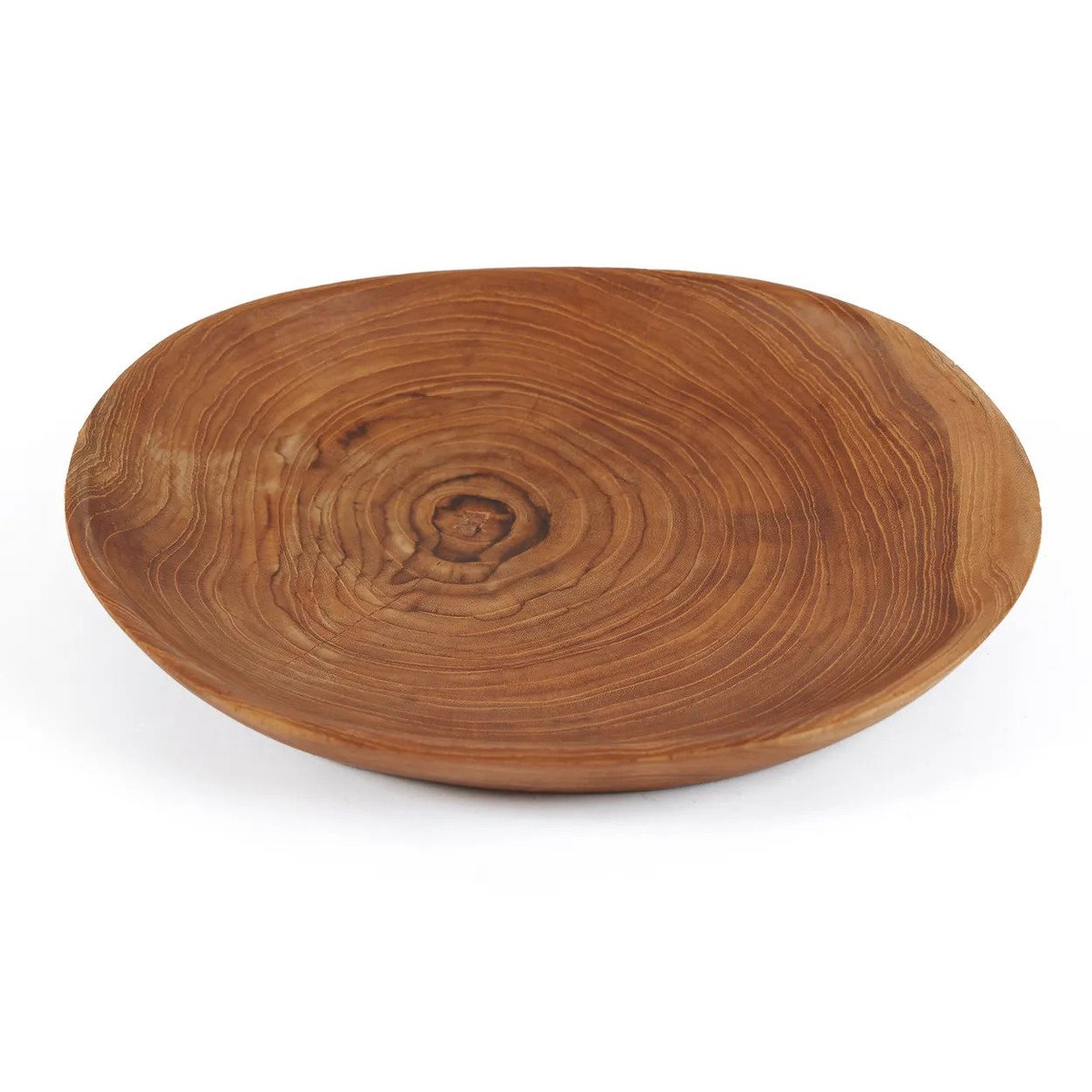 Assiette en bois de teck TEAK ROOT beige, BAZAR BIZAR