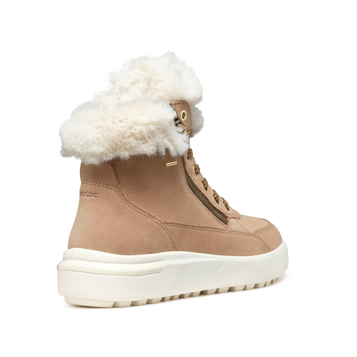 Dalyla Amphibiox Breathable High Top Trainers in Suede dark beige, GEOX