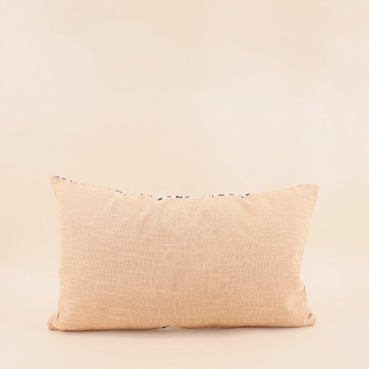 Coussin en coton flammé imprimé bord de mer 30x50cm bleu, ORNAMI
