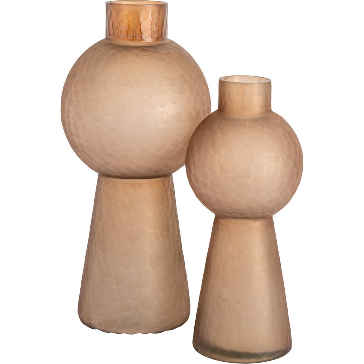 Vase en verre au relief organique marron fumé, RECOLLECTION
