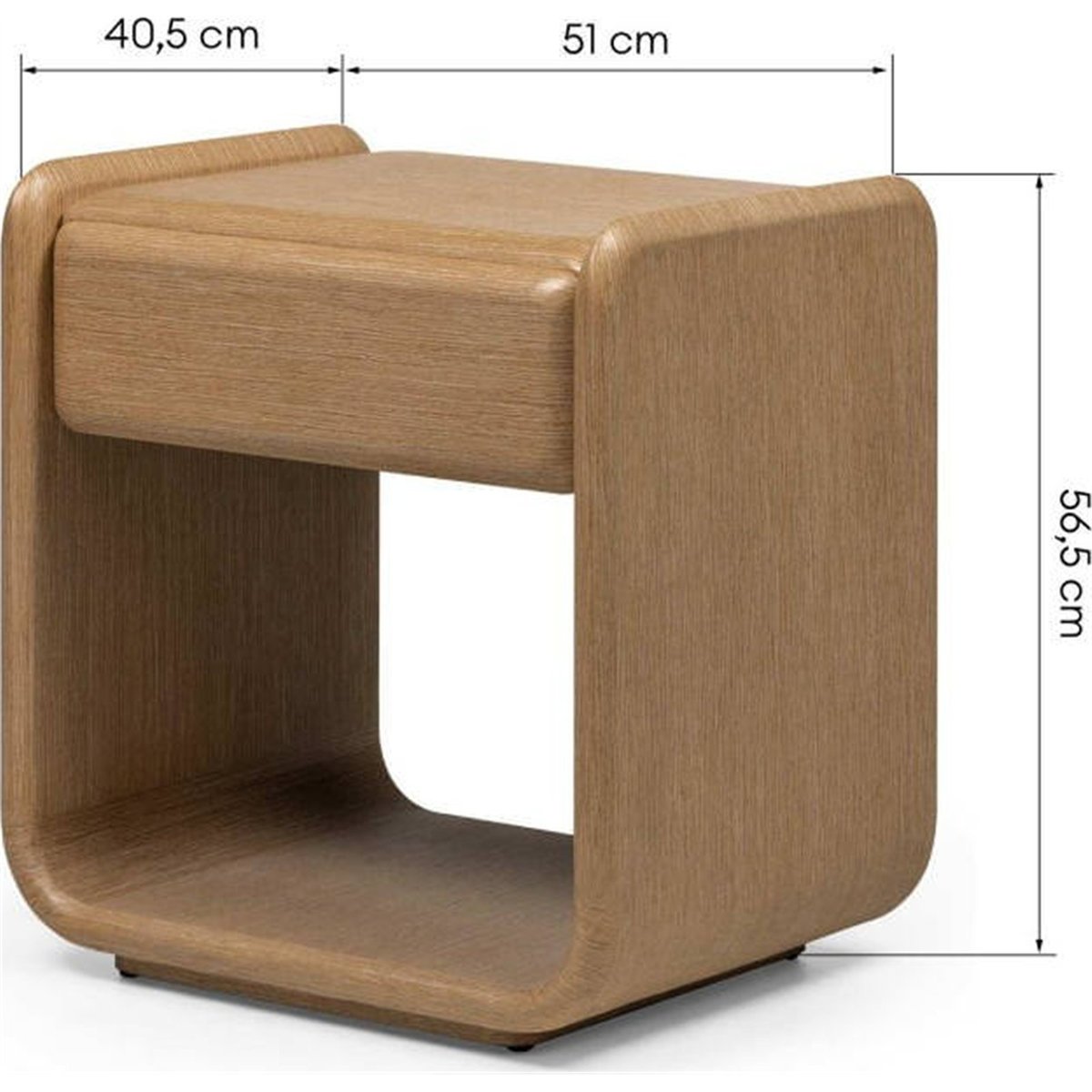 Table basse ronde collection TONI en bois crème mat, RECOLLECTION
