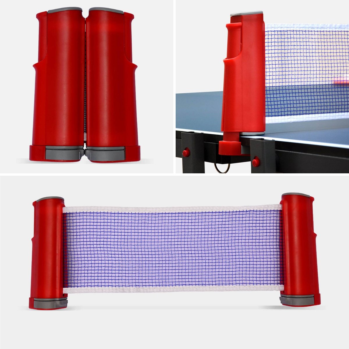 Table de ping pong intérieure pliante avec 4 raquettes et 6 balles TABLE DE PING PONG INTÉRIEURE PLIANTE + RAQUETTES bleu, SWEEEK
