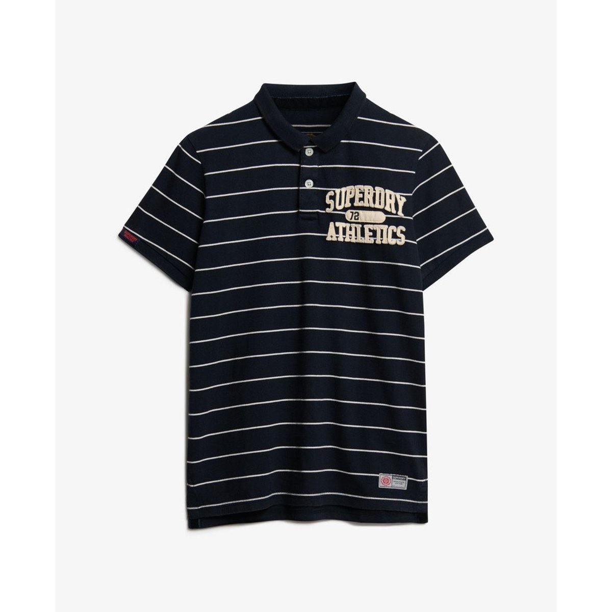 Polo en jersey Vintage Athletic rayé bleu marine éclipse, SUPERDRY