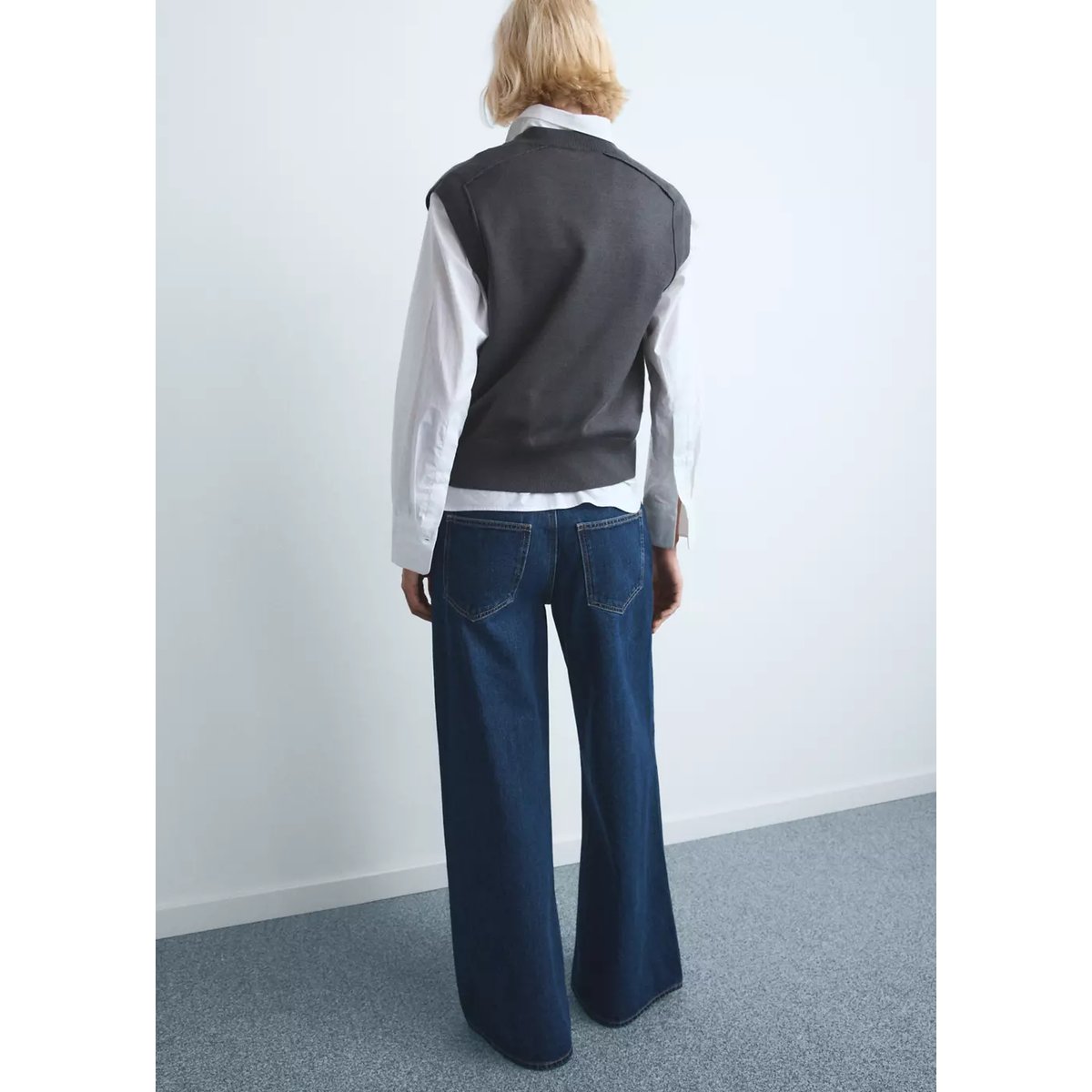 Jean large taille normale bleu foncé, MANGO