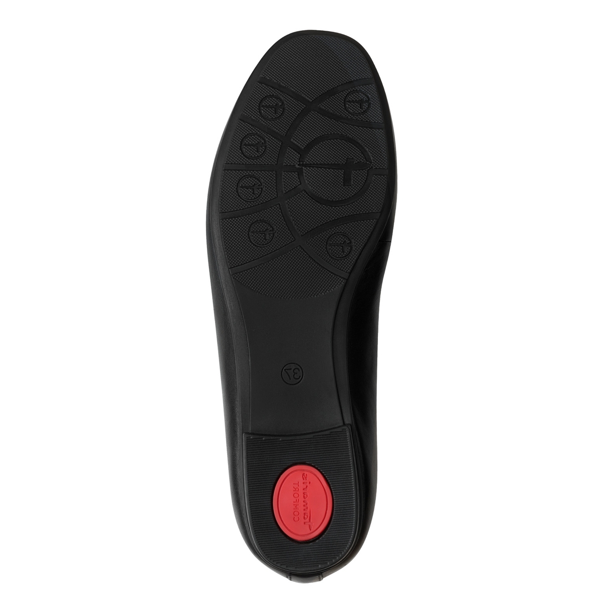 Ballerine en cuir noir, TAMARIS